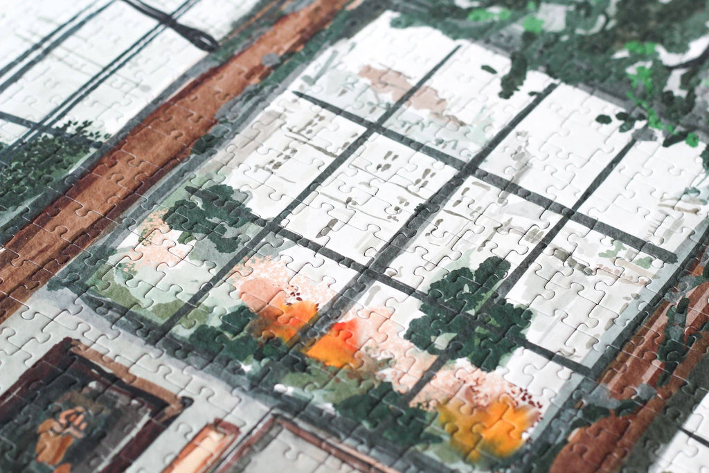 Art Gallery jigsaw puzzle detail close-up featuring a window view.